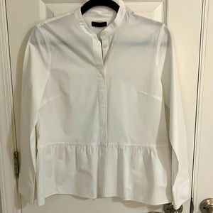 White J.crew button down with peplum detail